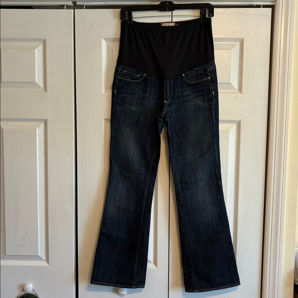 PAIGE Fallbrook style Dark Indigo Wash Flared Leg Jeans